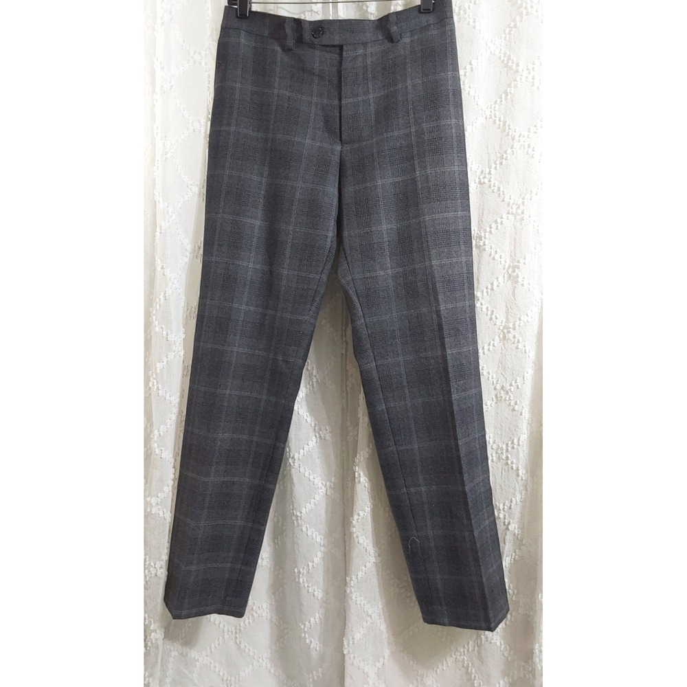 Lauren Ralph Lauren Mens 38x30 Grey Glen Plaid Wool Blend Dress Pants Stretch
